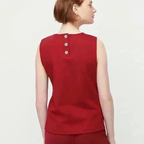 J.Crew Jeweled button-back ponte top - Picture 1 of 8